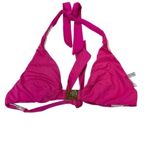 Trina Turk halter‎ bikini top hot pink SZ 6